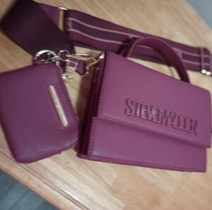 Women's Steve Madden Burgundy Crossbody Bag With Wallet,New With Tags
